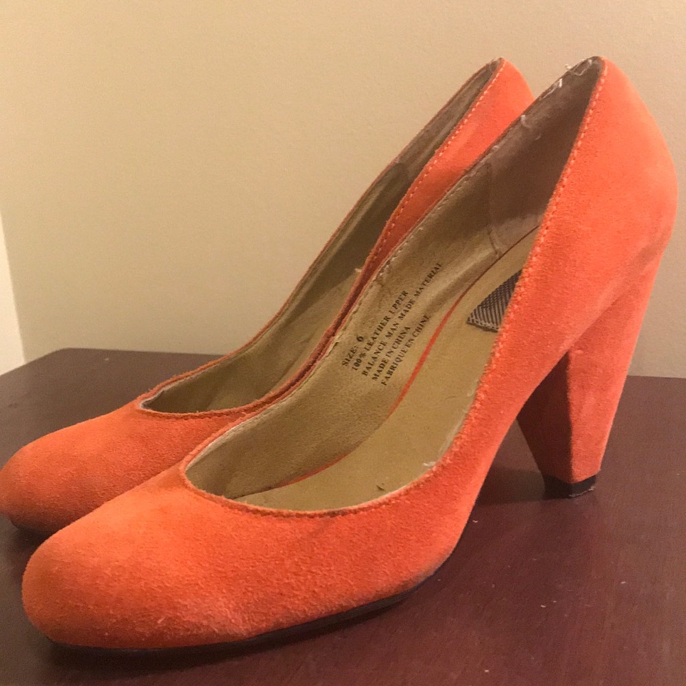 Orange Suede heels